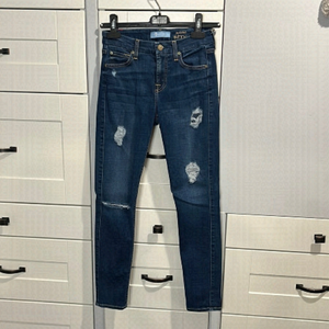 SEVEN for all mankind, 24 x 27 1/2” the ankle skinny jeans, b(air). midrise